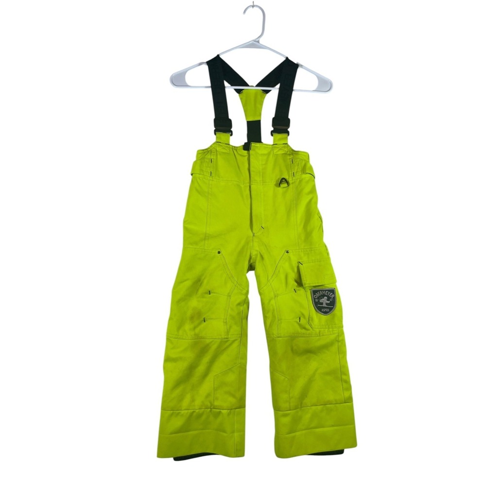 Obermeyer Ski Bibs Kids 4 Yellow Snowboard Water Resistant Thermal Insulated